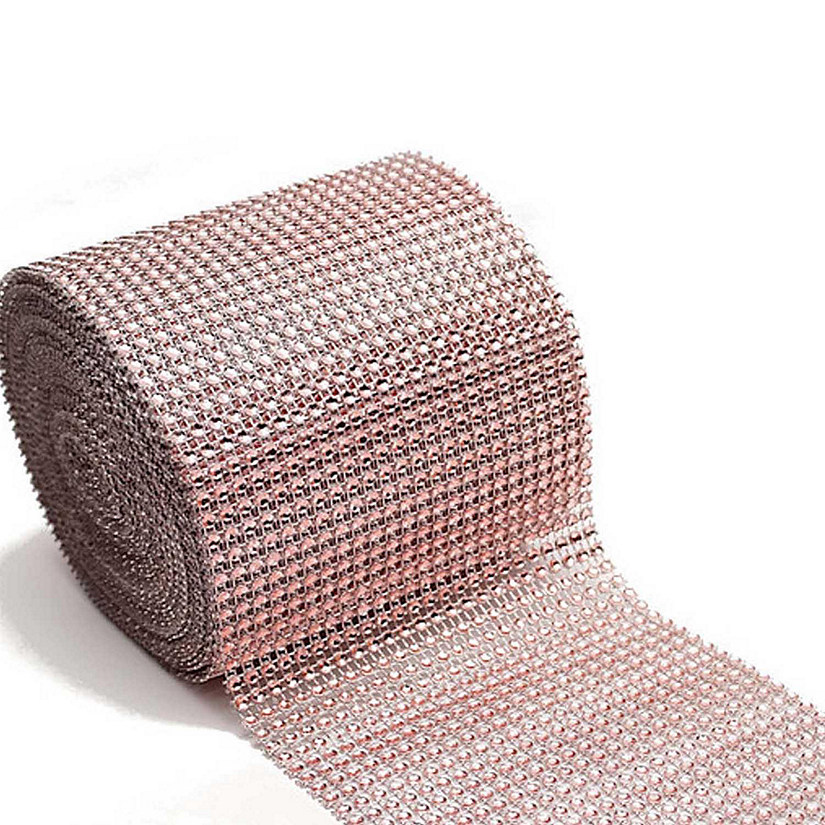 4.5" x 10 yards 24 Rows Blush Diamond Mesh Wrap Image
