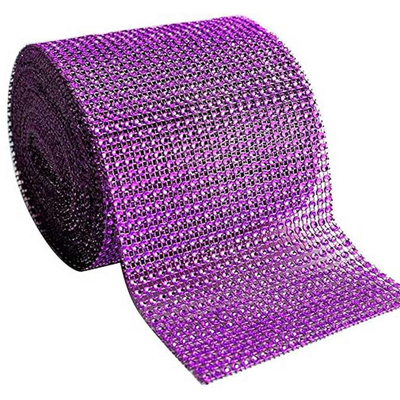 4.5" x 10 yards 24 Rows Purple Diamond Mesh Wrap Image
