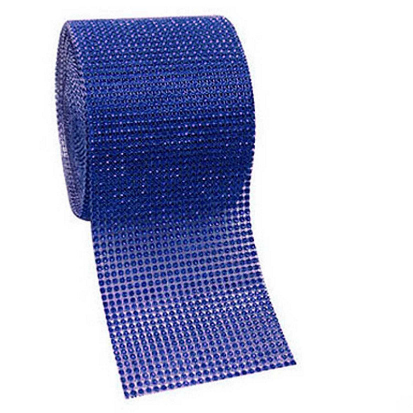 4.5" x 10 yards 24 Rows Royal Blue Diamond Mesh Wrap Image