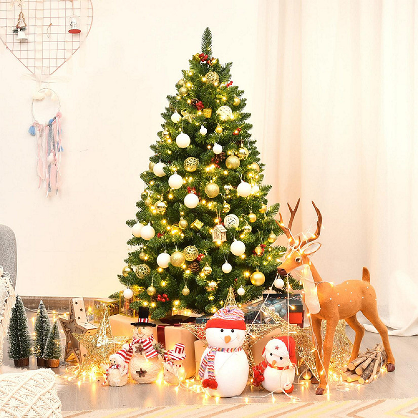 4.5FT PreLit Christmas Tree Hinged Artificial Tree Indoor w/ LED