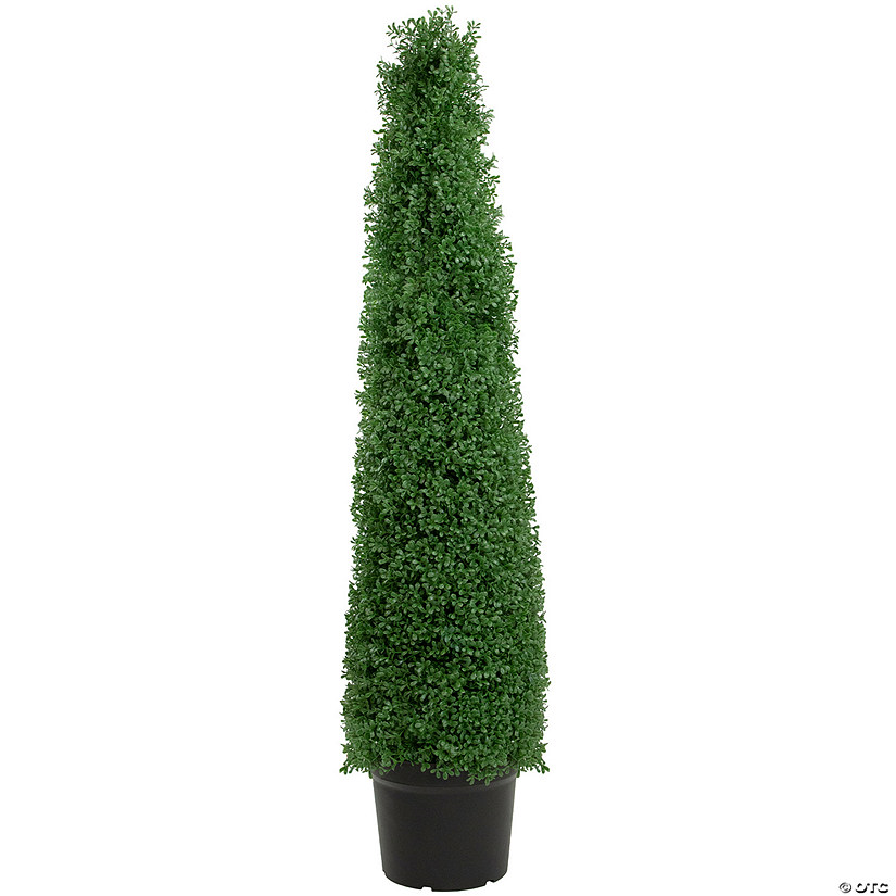 4' Artificial Boxwood Cone Topiary Tree with Pot  Unlit Image