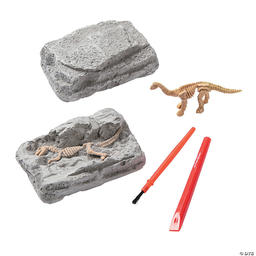 4" Assorted Small Dinosaur Fossil Excavation Dig Kit - 6 Pc. Image