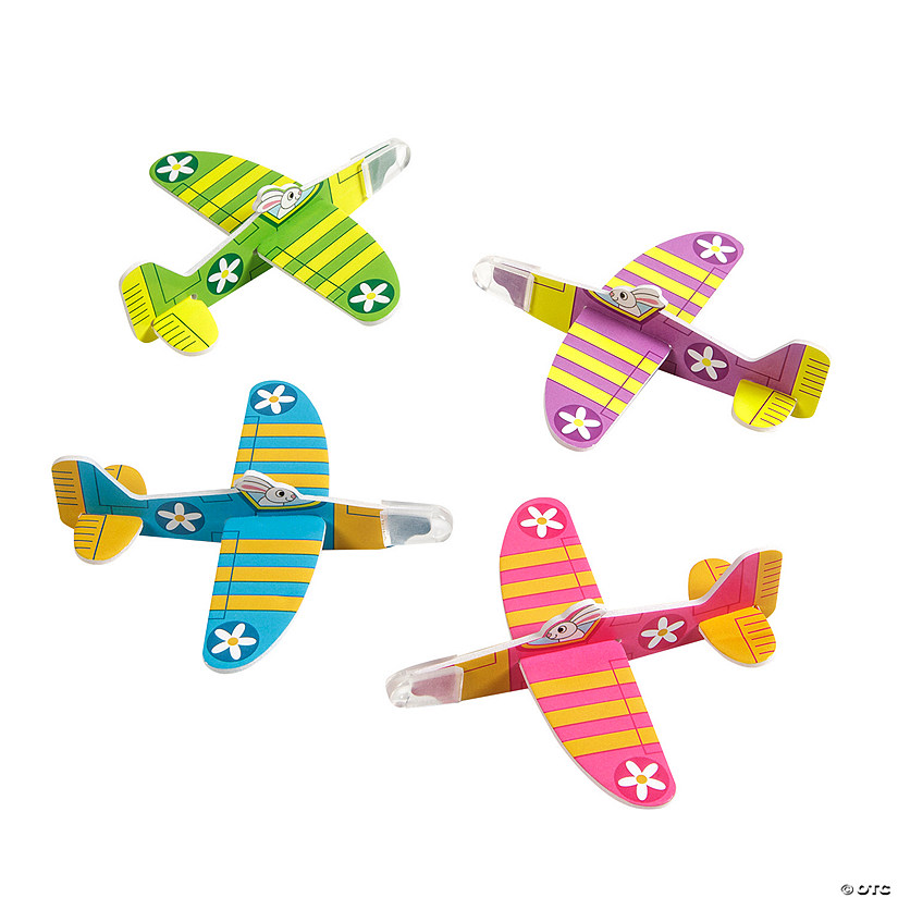 4" Bulk 48 Pc. Mini Easter Bunny Multicolor Foam Gliders Image