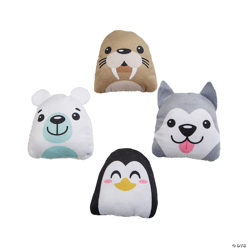 4" Bulk 50 Pc. Mini Winter Stuffed Arctic Animal Head Assortment Image