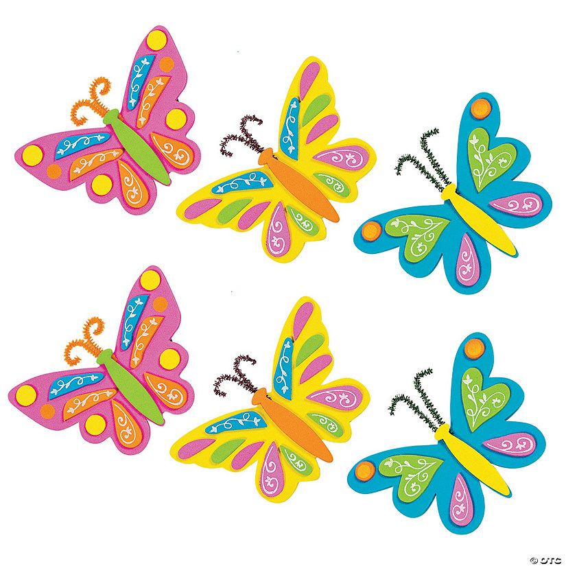 4" Bulk Butterfly Magnet Foam Craft Kit - Makes 48 Image