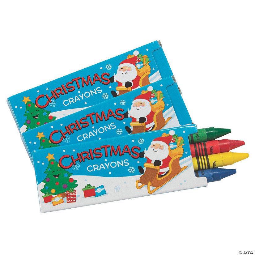 4-Color Christmas Crayons - 24 Boxes Image