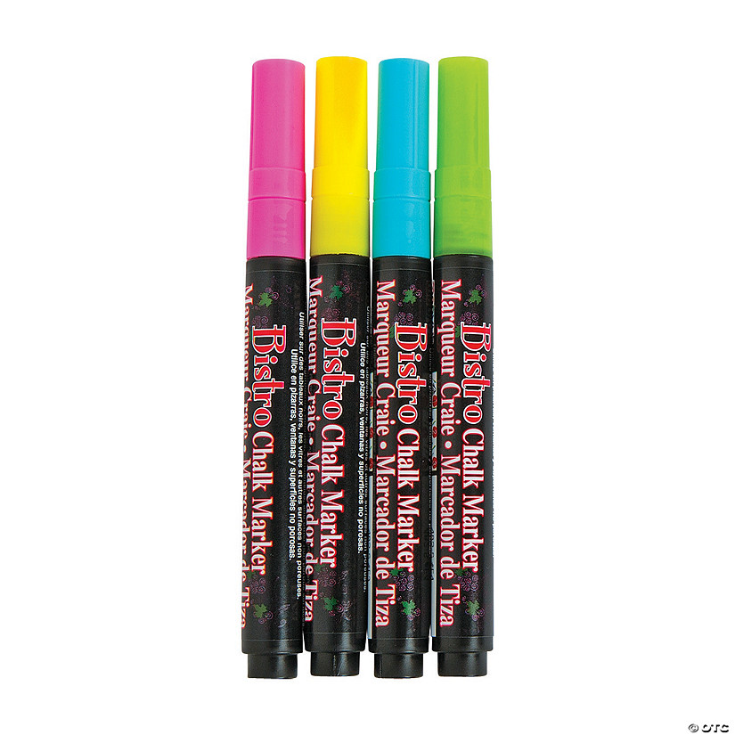 4-Color Fluorescent Marvy Uchida&#174; Fine Point Bistro Chalk Markers Image