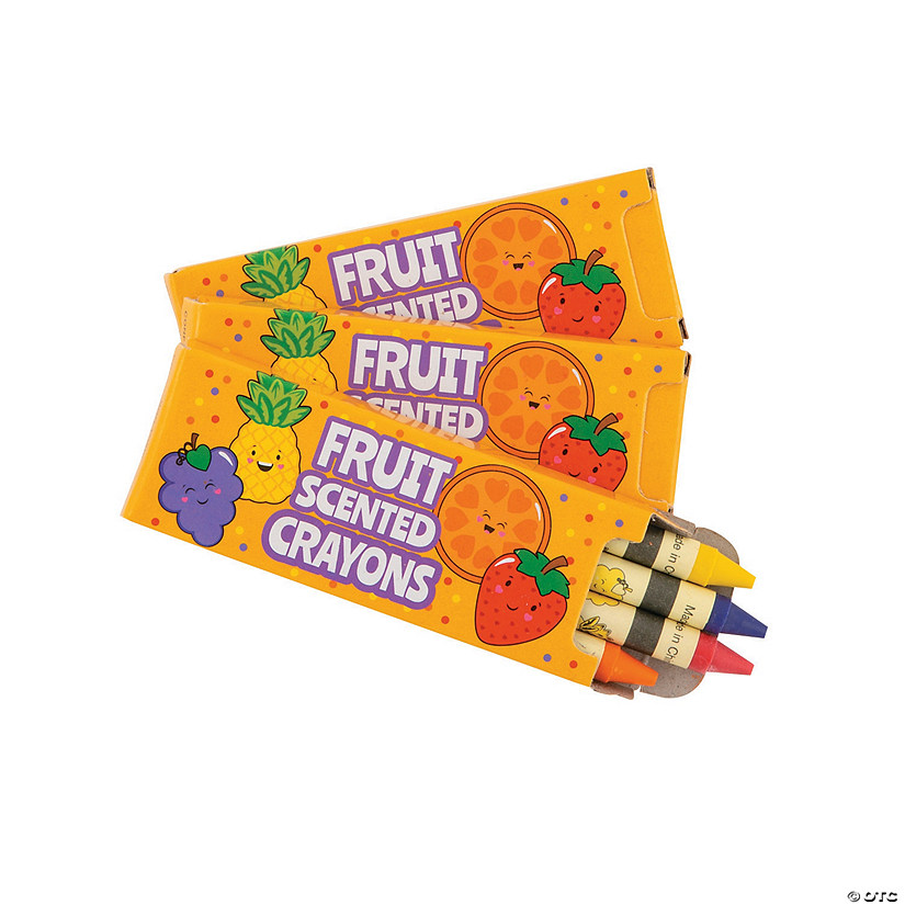 4-Color Fruit Scented Crayons - 24 Boxes Image