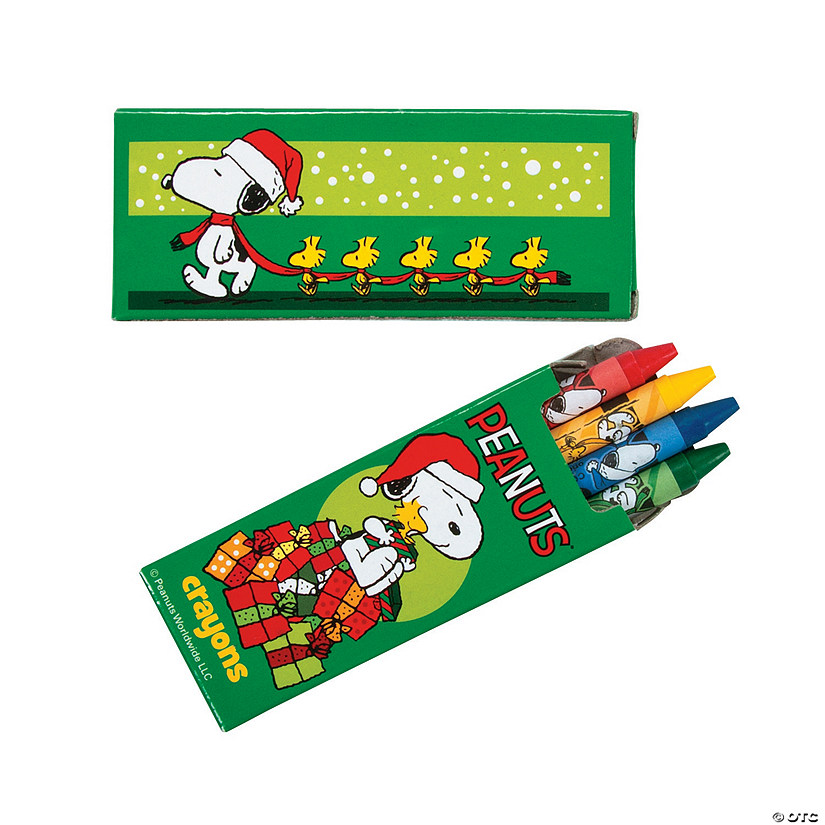 4-Color Peanuts<sup>&#174;</sup> Christmas Crayons - 24 Boxes Image