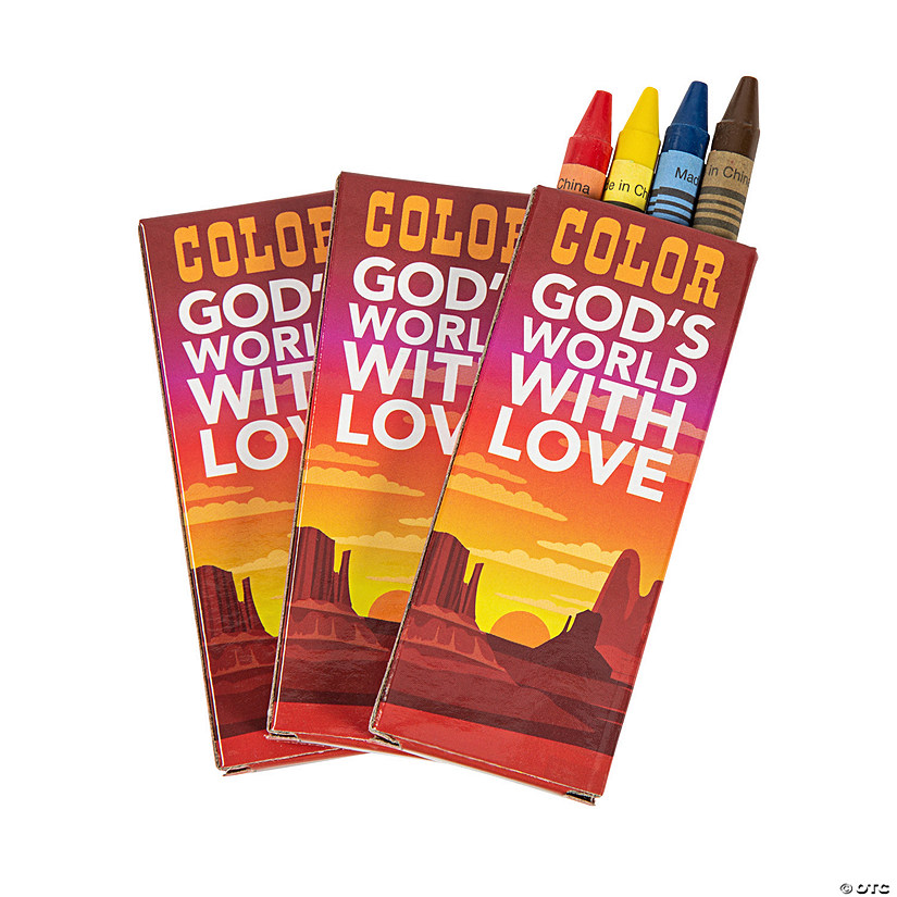 4-Color Southwest VBS Crayons - 12 Boxes Image