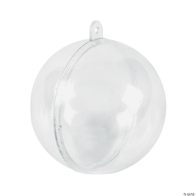 4" DIY Large Clear Christmas Ball Ornaments - 6 Pc.