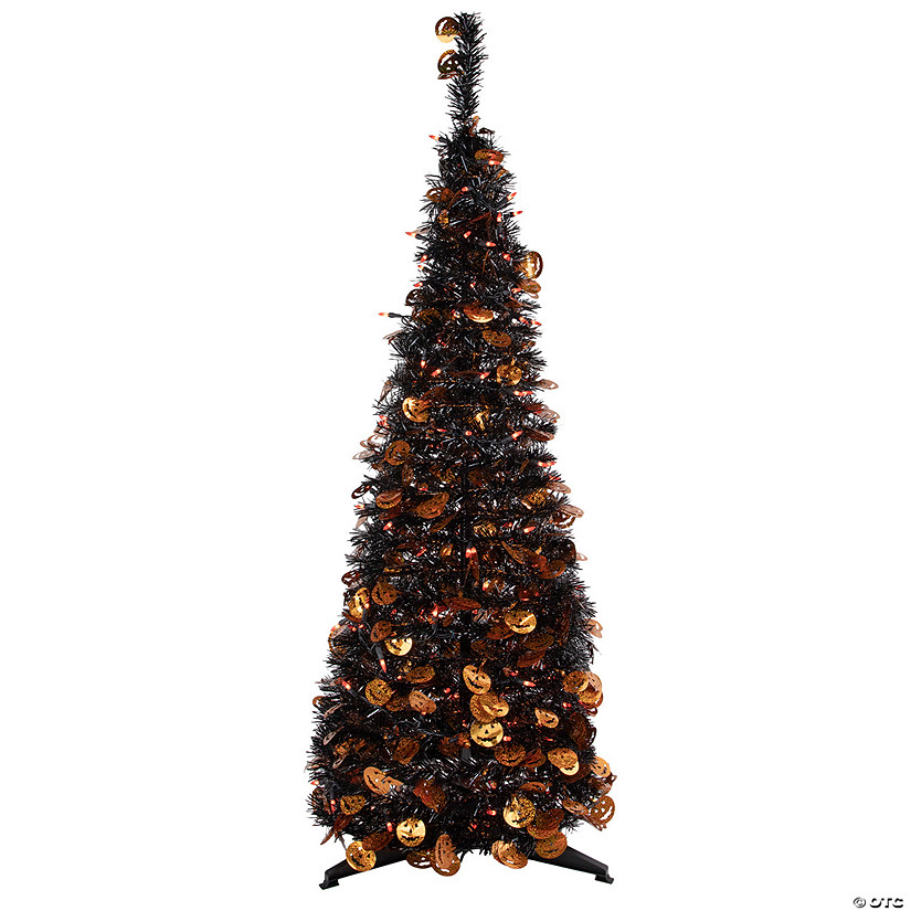 4' Fall Harvest Pop Up Artificial Thanksgiving Tree with Pumpkins Image