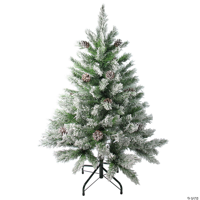 4' Flocked Angel Pine Artificial Christmas Tree - Unlit Image