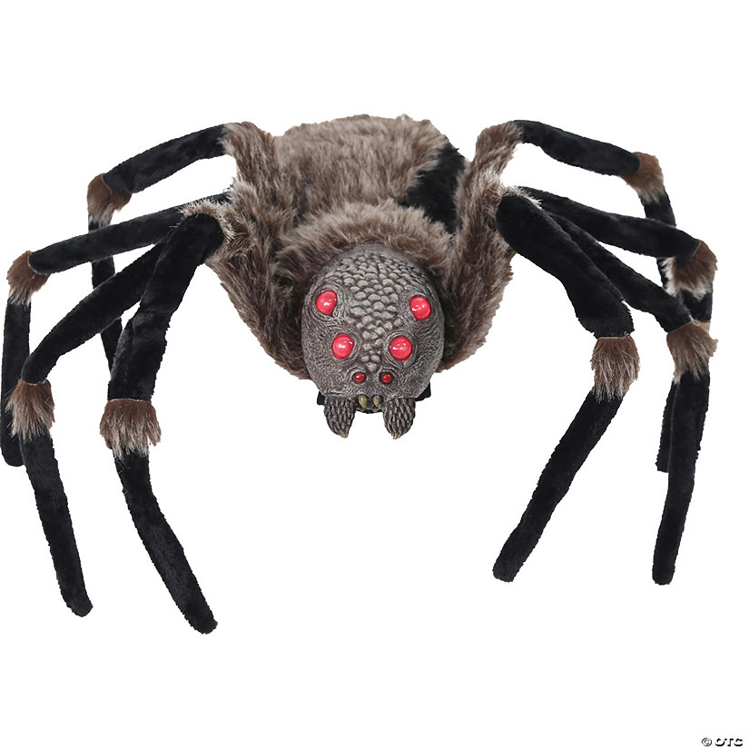 4 Ft. 5" Deluxe Light-Up Furry Spider Hanging Halloween Decoration Image