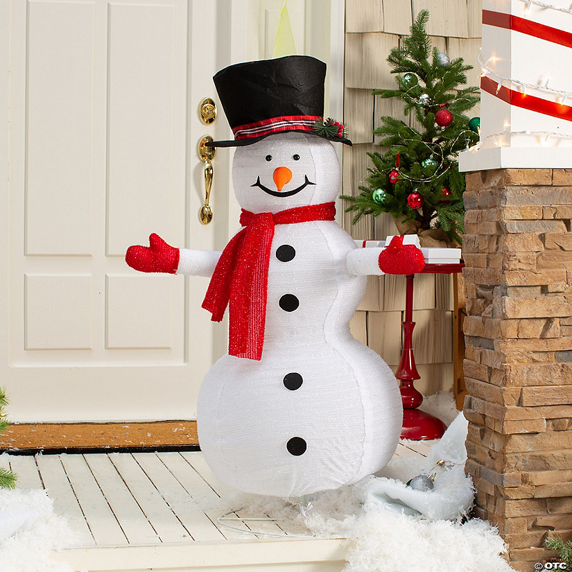 4 ft. Light-Up Snowman Collapsible Outdoor Christmas Decoration Image