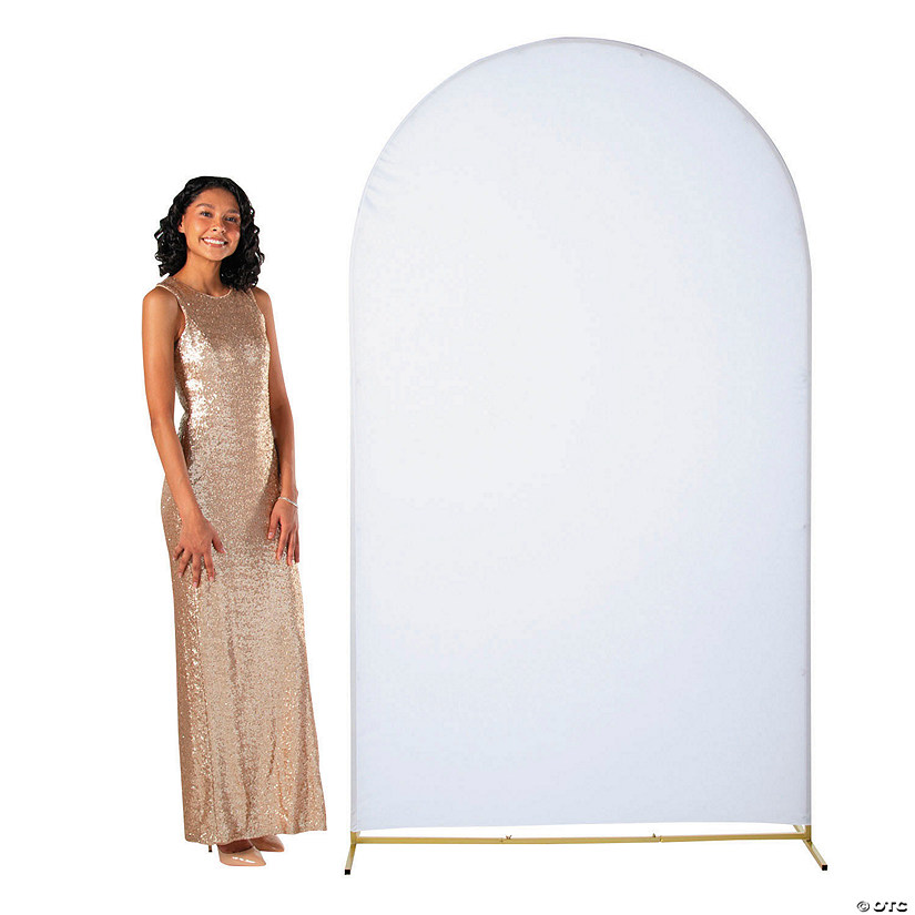 4 ft. x 7 ft. Arch Frame Polyester White Fabric Cover Image