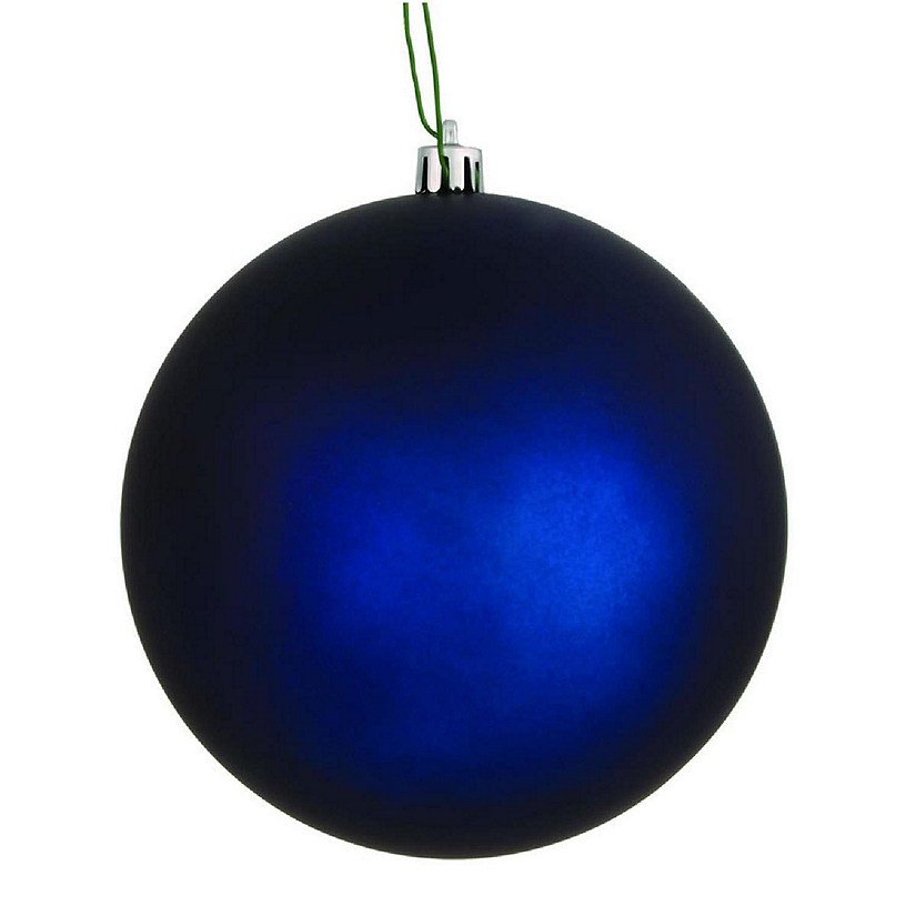 4 in. Midnight Blue Matte Ball Ornament with UV Drilled  6 per Bag Image