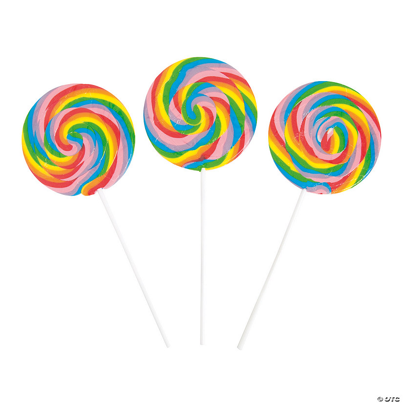 4" Jumbo Swirl Fruit-Flavored Lollipops on 7" Stick - 6 Pc. Image