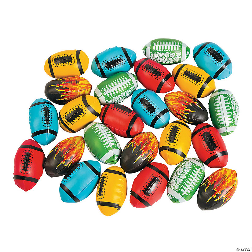 4" Mini Bright Colors & Patterns Football Assortment - 25 Pc. Image