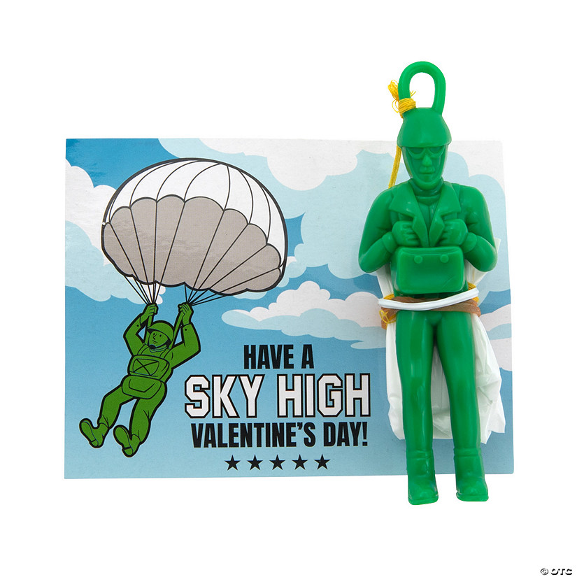 4" Mini Paratrooper Valentine Exchanges with Card for 24 Image