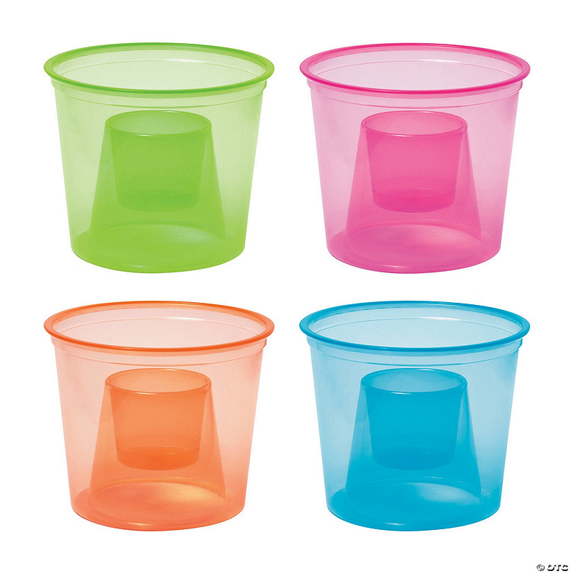 4 oz. Neon Bomber Disposable Plastic Cups - 20 Ct. Image