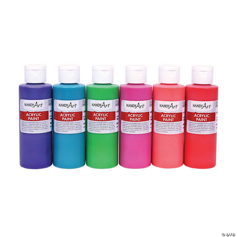 4-oz. Tropical Assorted Colors Acrylic Paint - Set of 6 Image