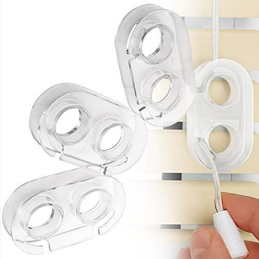 [4 Pack] Blind Cord Holder -Clear Window Blind String Holder Matches Decor - No Tools Required Image