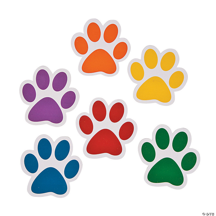 4" Paw Print-Shaped Cardstock Bulletin Board Cutouts - 48 Pc. Image