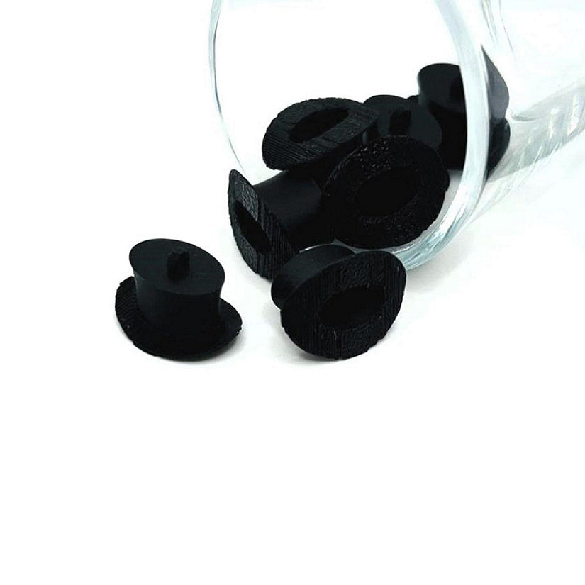 4 Pcs 3D Black Top Hat Charms Image