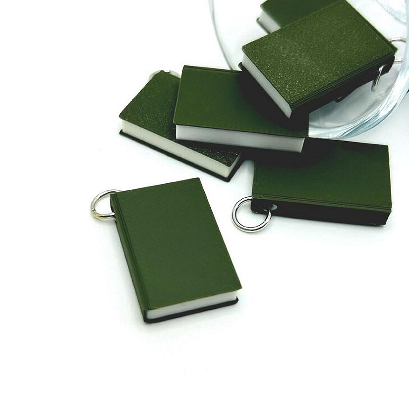 4 Pcs 3D Green Book Charms Image