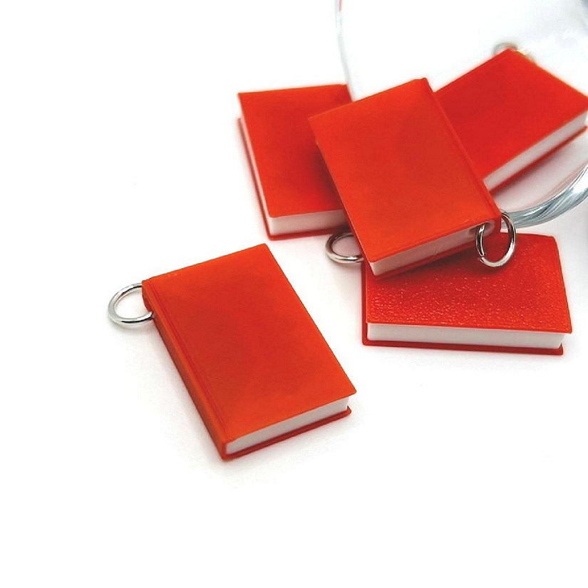 4 Pcs 3D Red Book Charms Image