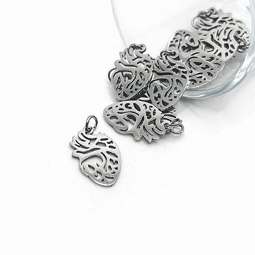 4 Pcs Anatomical Heart Pendants Image