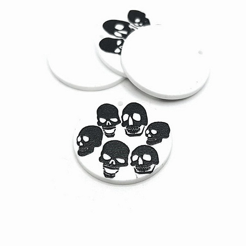 4 Pcs Black and White Skull Pendants Image