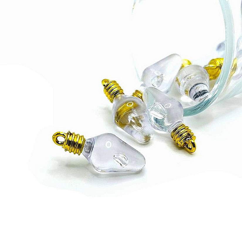 4 Pcs Clear Christmas Lightbulb Charms Image