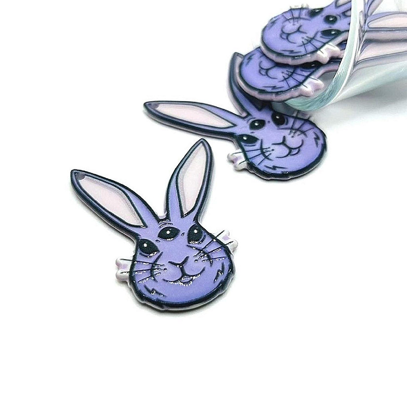 4 Pcs Creepy Easter Bunny Charms Image