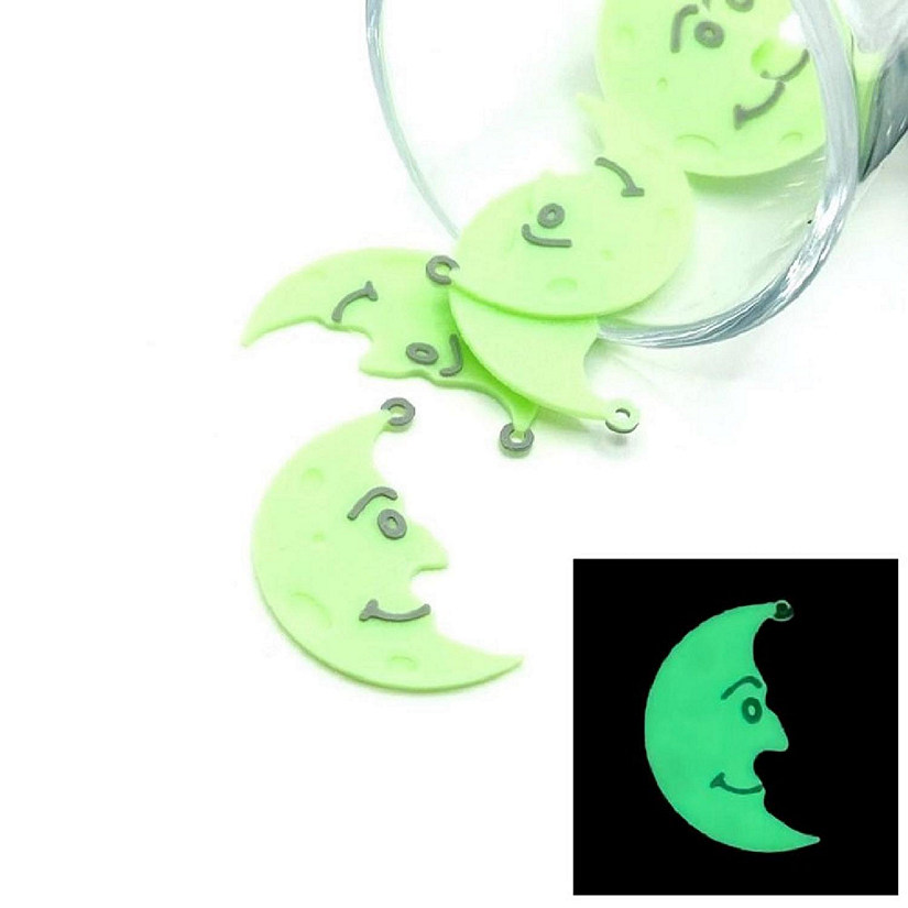 4 Pcs Glow in the Dark Moon Charms Image