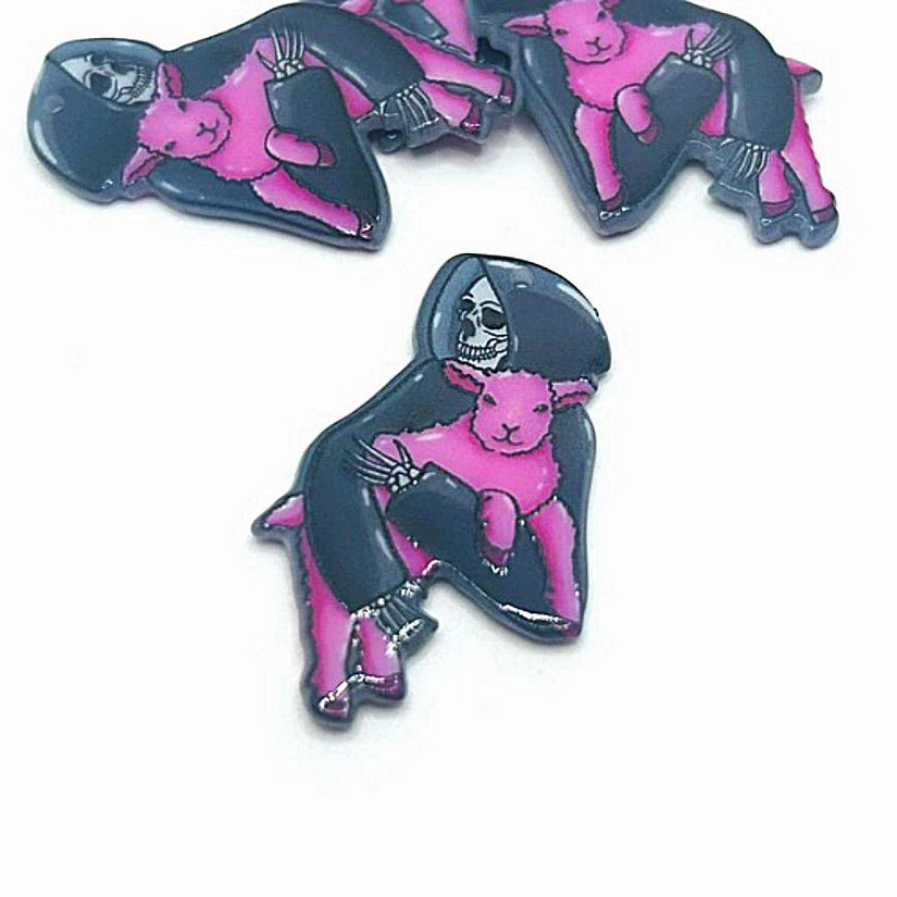 4 Pcs Goth Death with Lamb Charms Image