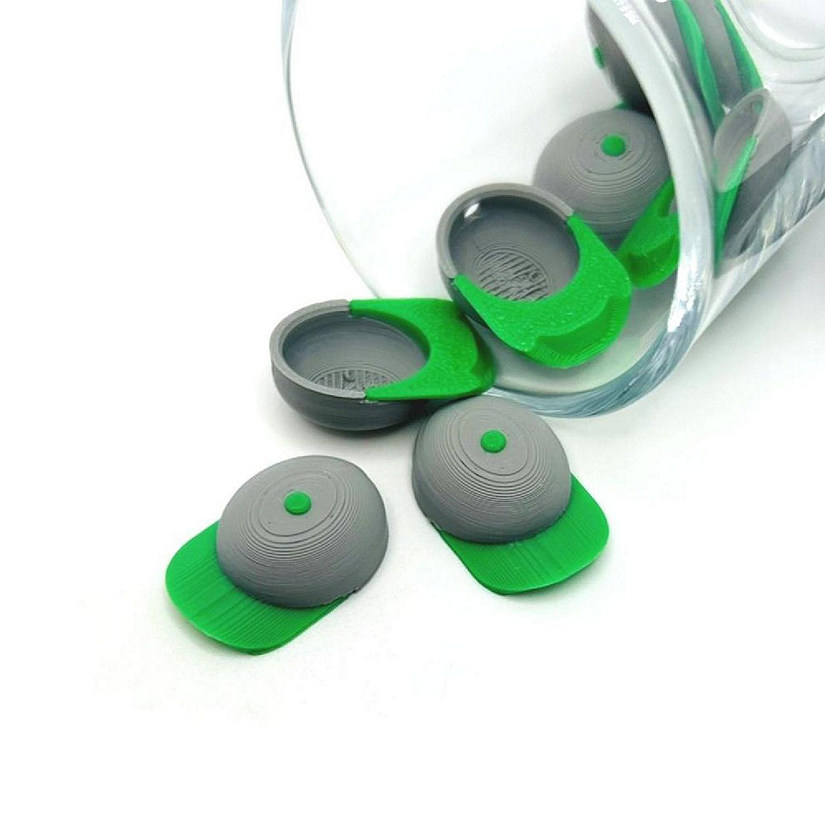 4 Pcs Gray Green Baseball Hat Charms Image