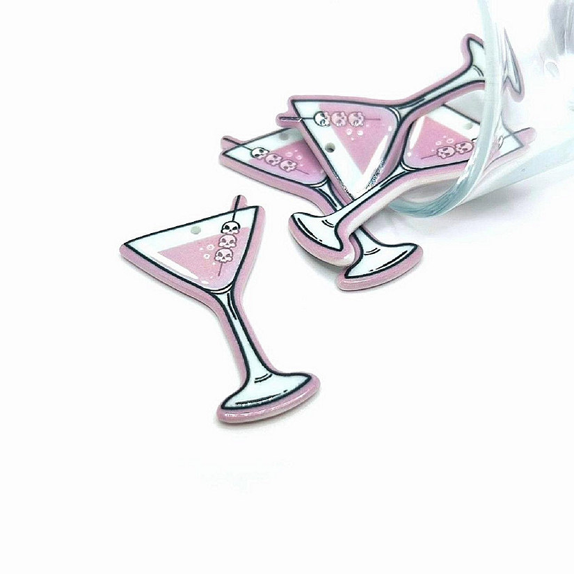 4 Pcs Killer Martini Halloween Charms Image
