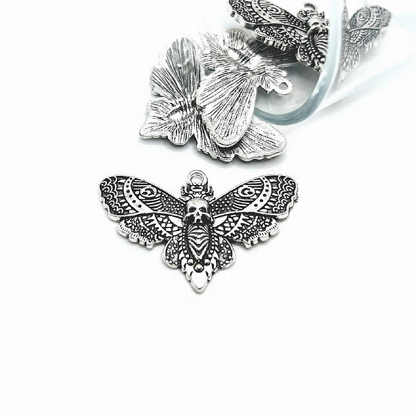4 Pcs Large Deaths Head Moth Charms Image
