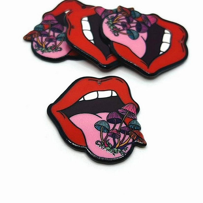 4 Pcs Mouth with Mushroom Pendants Image