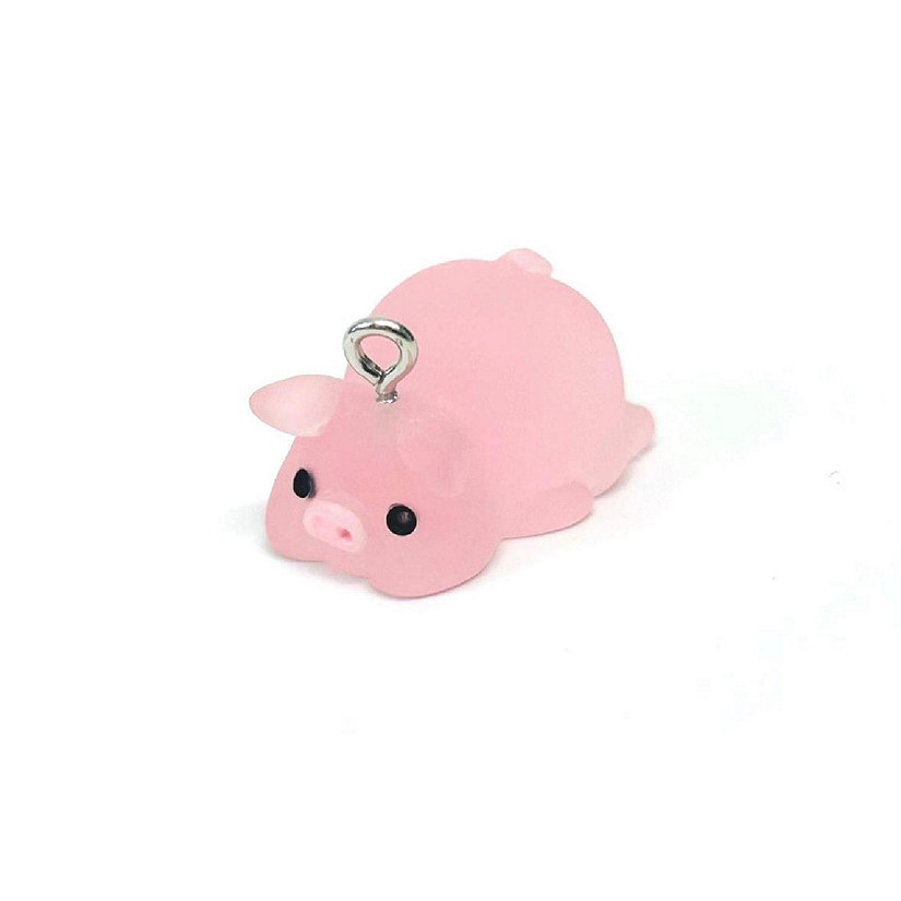 4 Pcs Pink Acrylic Pig Charms Image