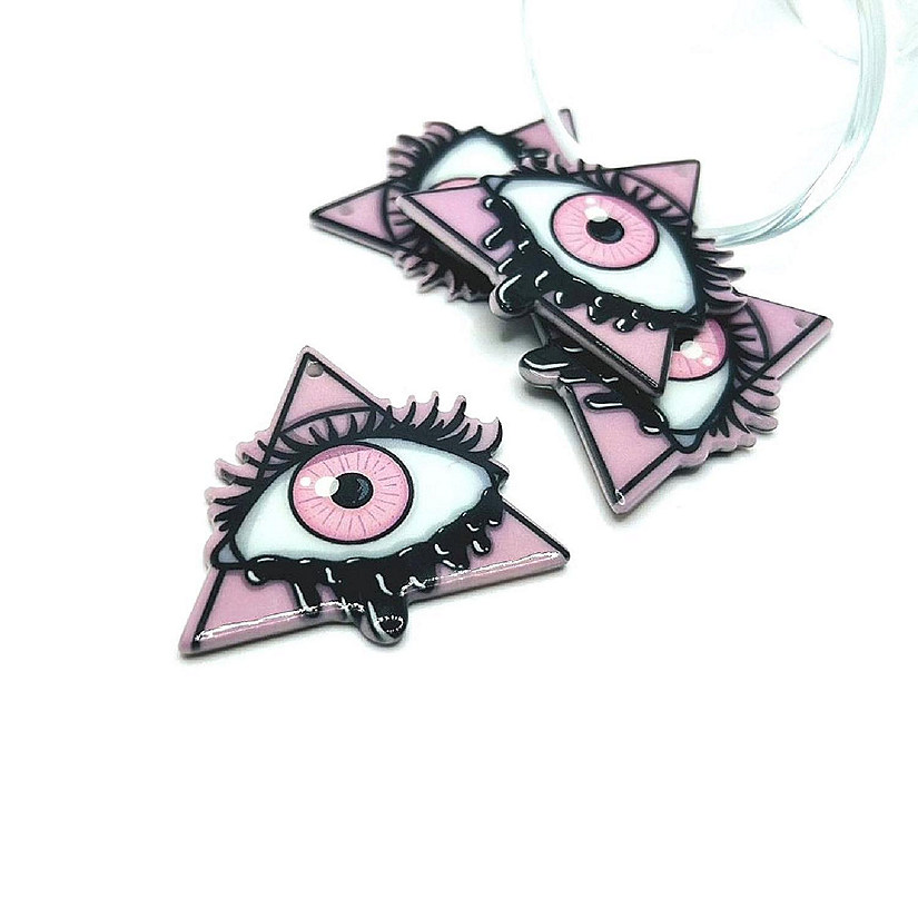 4 Pcs Pink Evil Eye Halloween Charms Image