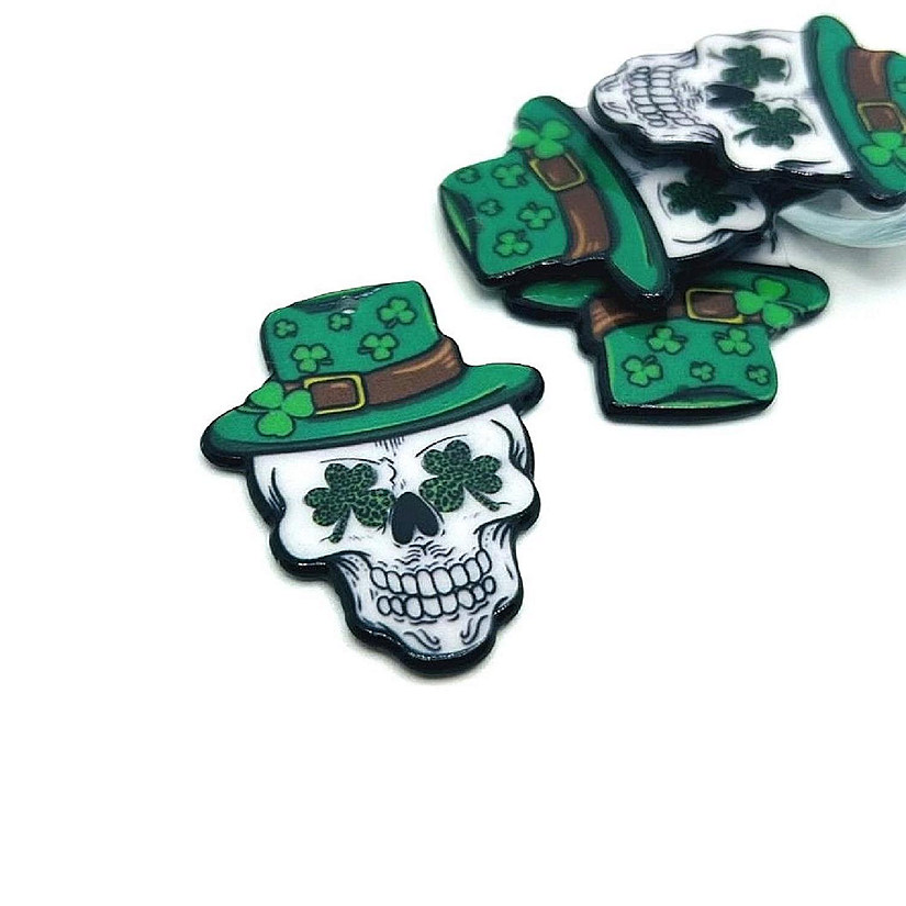 4 Pcs Punk St. Patrick's Day Skulls Image
