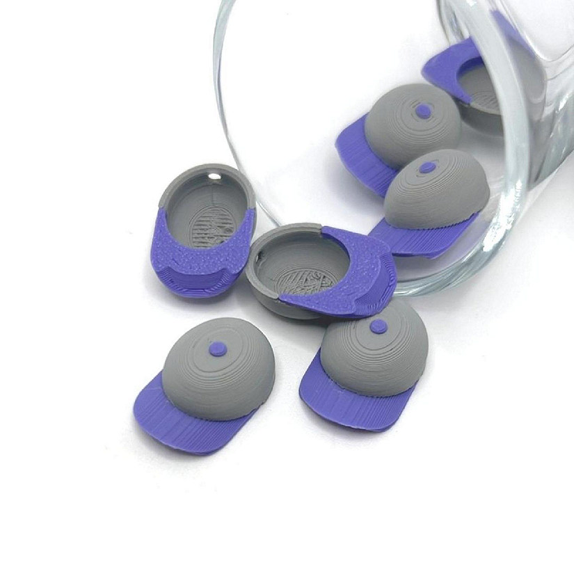 4 Pcs Purple Gray Baseball Hat Charms Image