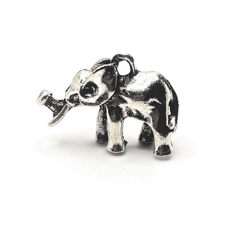 4 Pcs Silver African Elephant 3D Charms Image