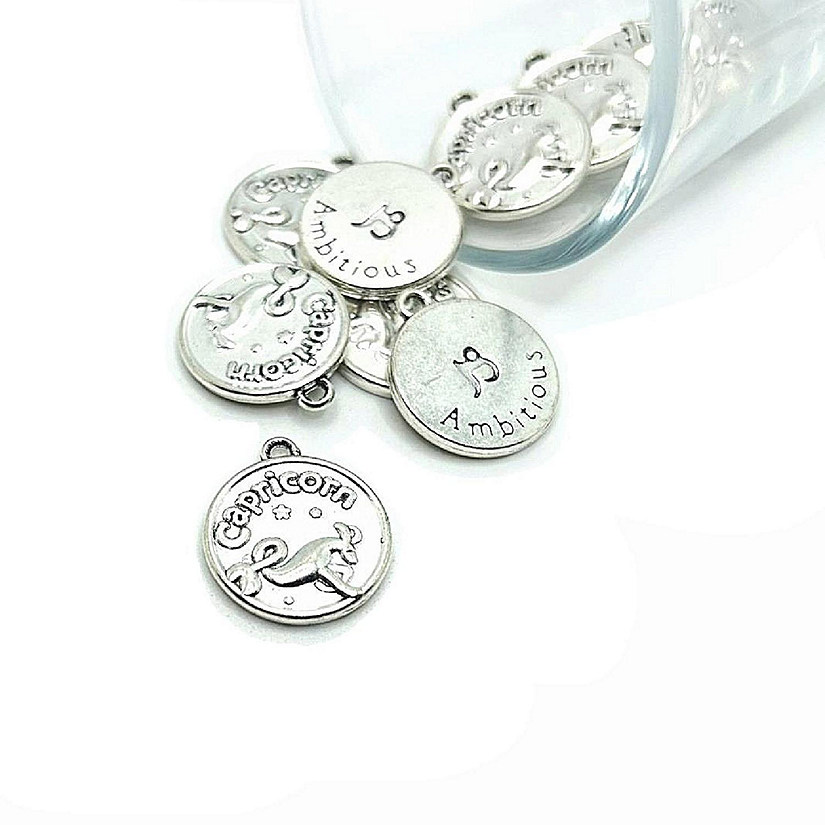 4 Pcs Silver Capricorn Zodiac Coins Image