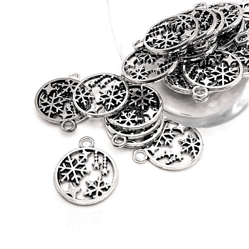 4 Pcs Silver Christmas Ornament Charms Image