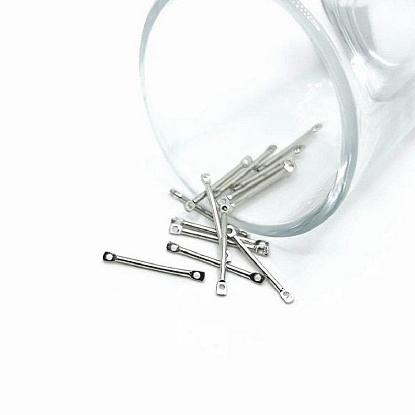 4 Pcs Silver Minimalist Bar Connectors Image