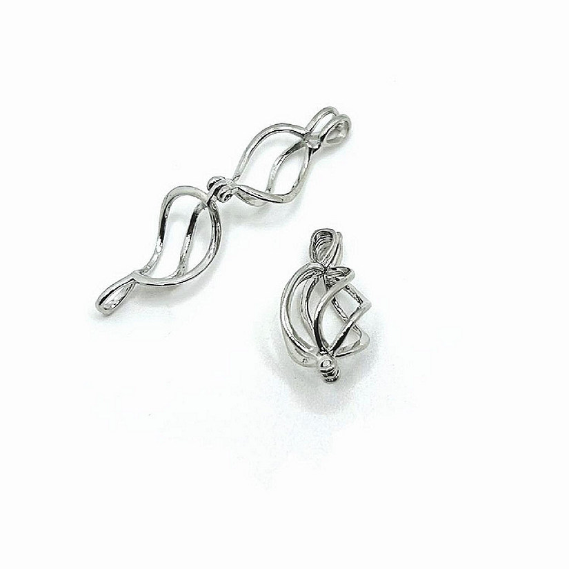 4 Pcs Silver Spiral Diffuser Lockets Image